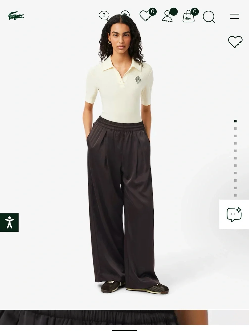 Lacoste Oversized Elasticated Satin Pants